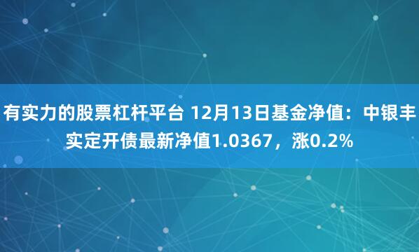 有实力的股票杠杆平台 12月13日基金净值：中银丰实定开债最新净值1.0367，涨0.2%